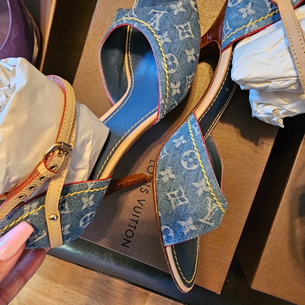 Louis Vuitton denim sandals